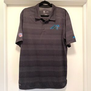 Nike Dri-Fit Carolina Panthers Polo Shirt large Sideline Victory Stripe black